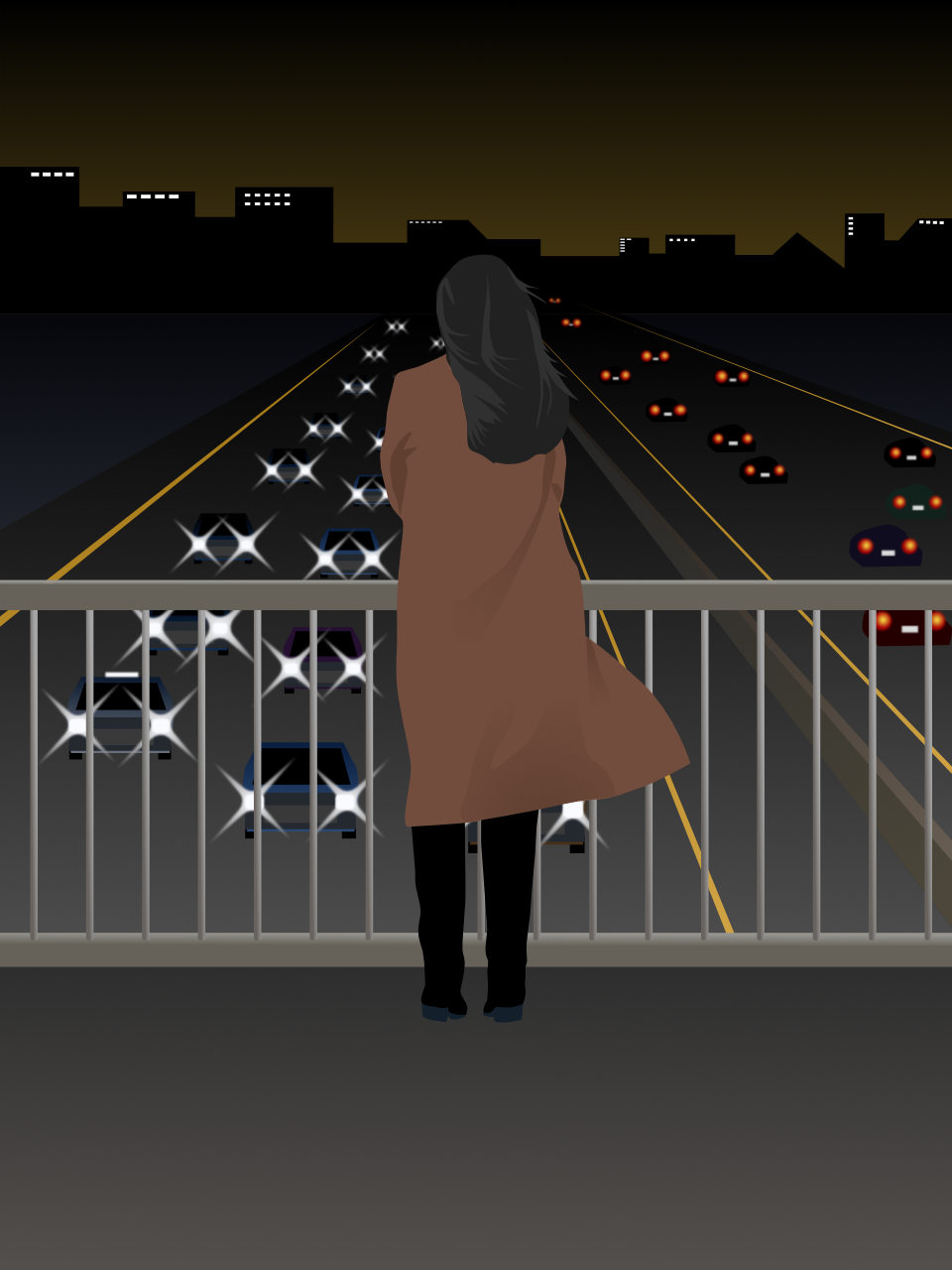 Girl on a bridge